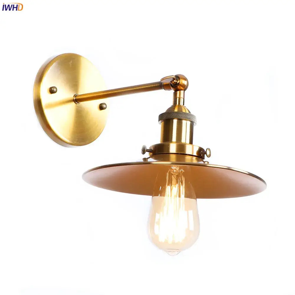 Industrial antique gold rustic wall light for living room