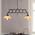 Industrial black and brass opal glass pendant light kitchen island