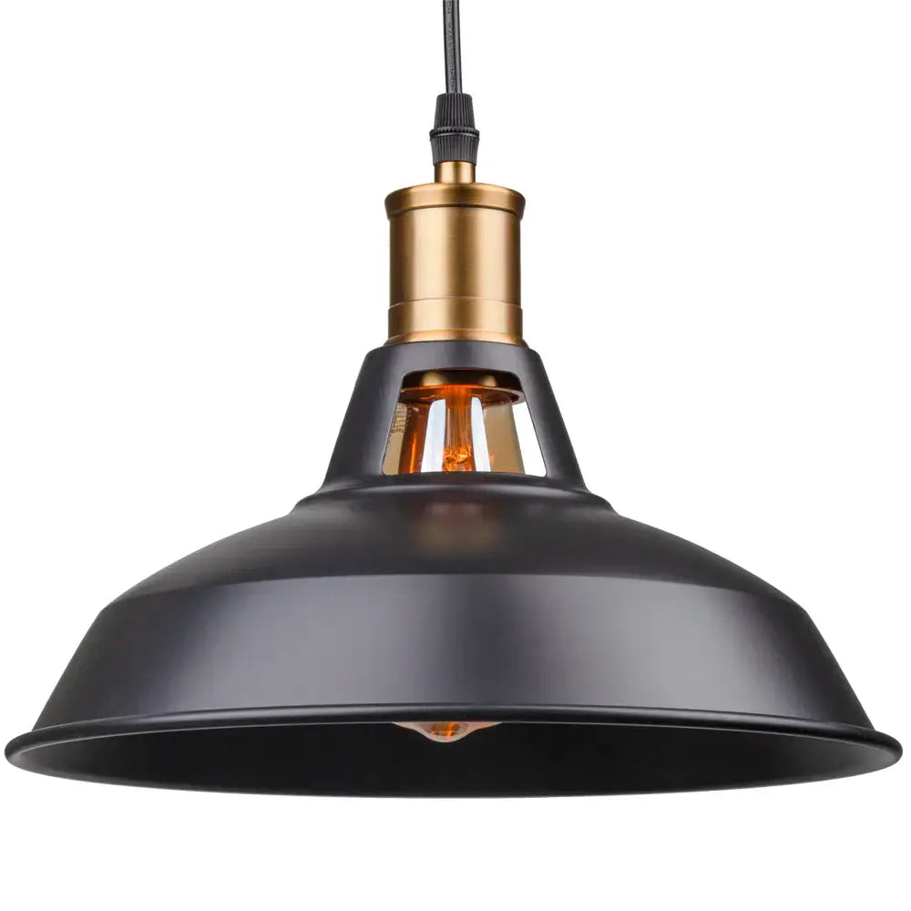 Industrial black and brass pendant light kitchen ceiling fixture