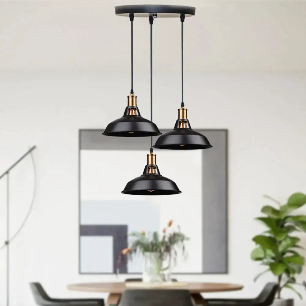 Industrial black and brass pendant light kitchen ceiling fixture