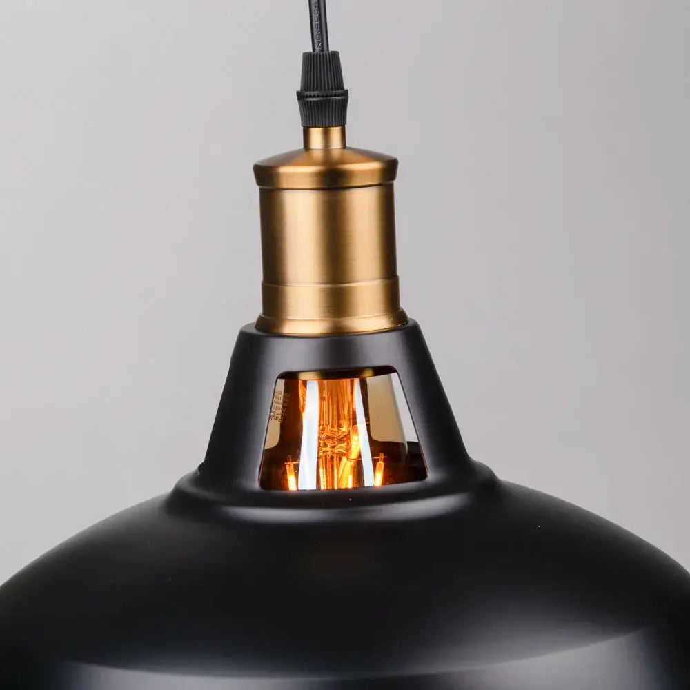 Industrial black and brass pendant light kitchen ceiling fixture