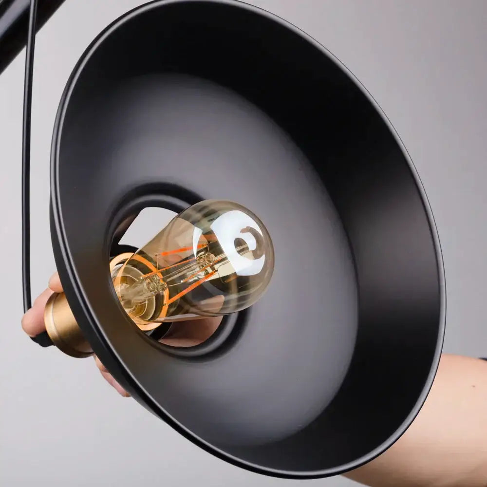 Industrial black and brass pendant light kitchen ceiling fixture