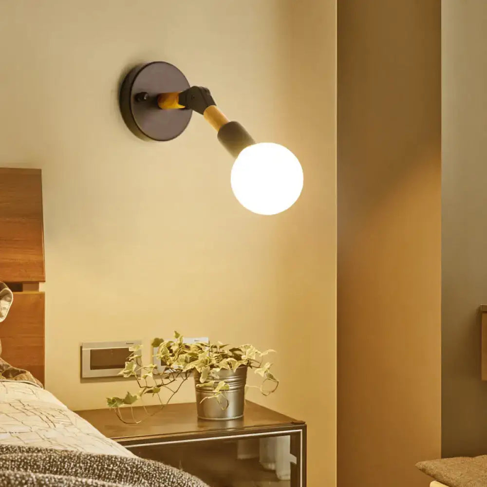 Industrial black and ocean blue wall sconce bedroom globe light
