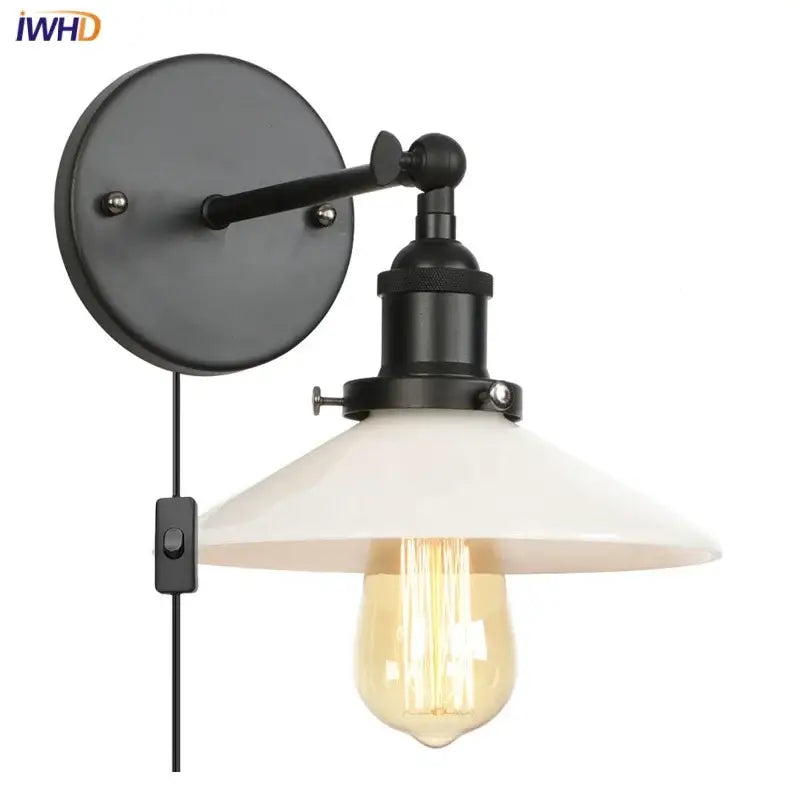 Industrial black and white decorbites led wall lights bedroom sconce