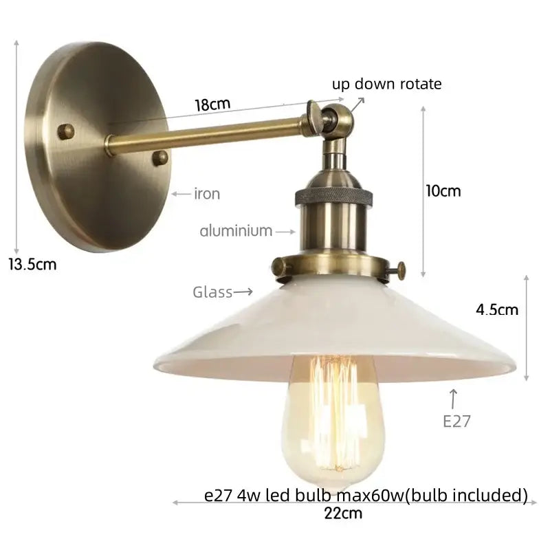 Industrial black and white decorbites led wall lights bedroom sconce