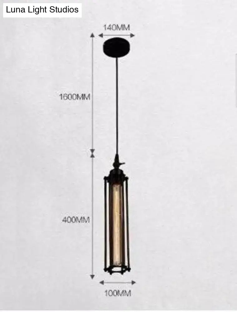 Industrial black & brass flute pendant light for kitchen island