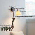 Industrial black & brass wall light fixture bedroom sconce