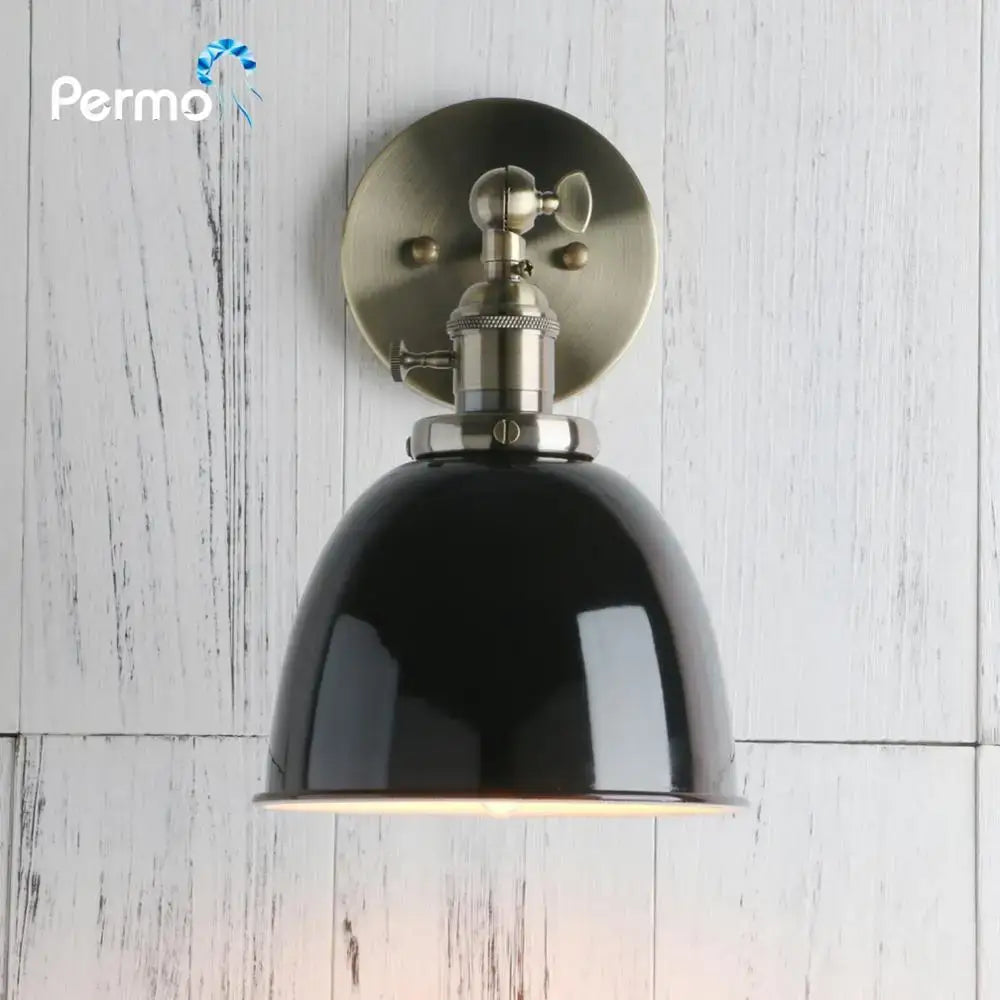 Industrial black & brushed nickel wall sconce bedroom adjustable arm