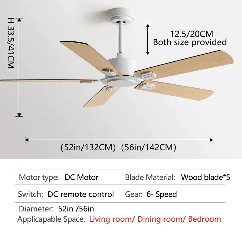 Industrial black ceiling fan with remote control living room