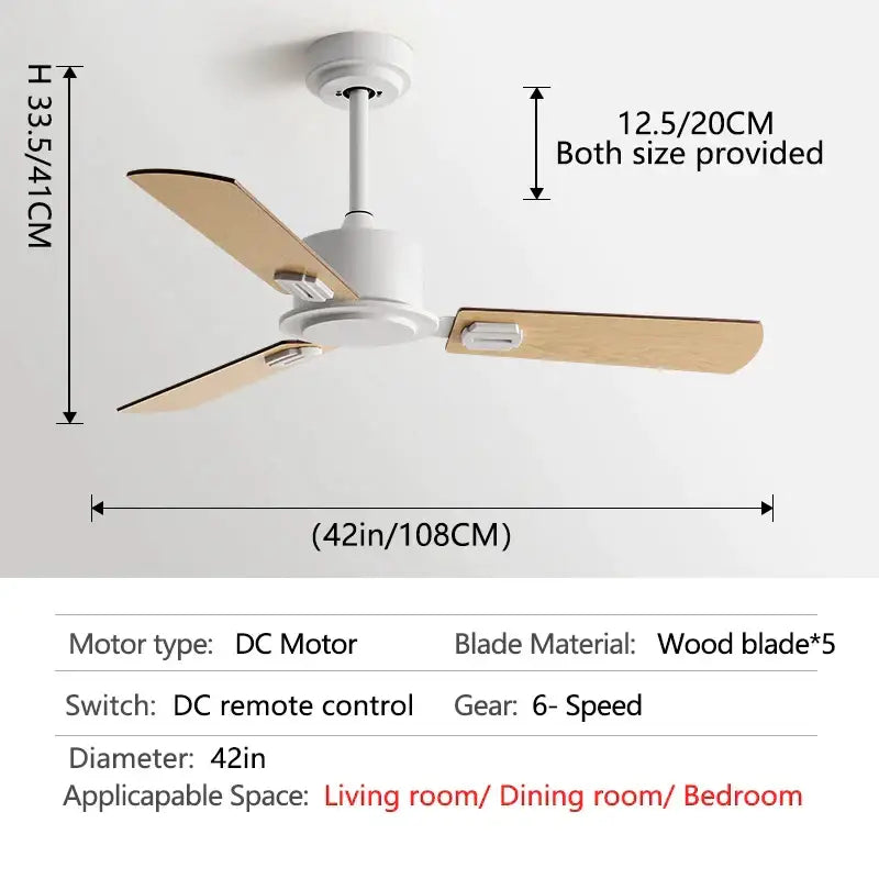 Industrial black ceiling fan with remote control living room
