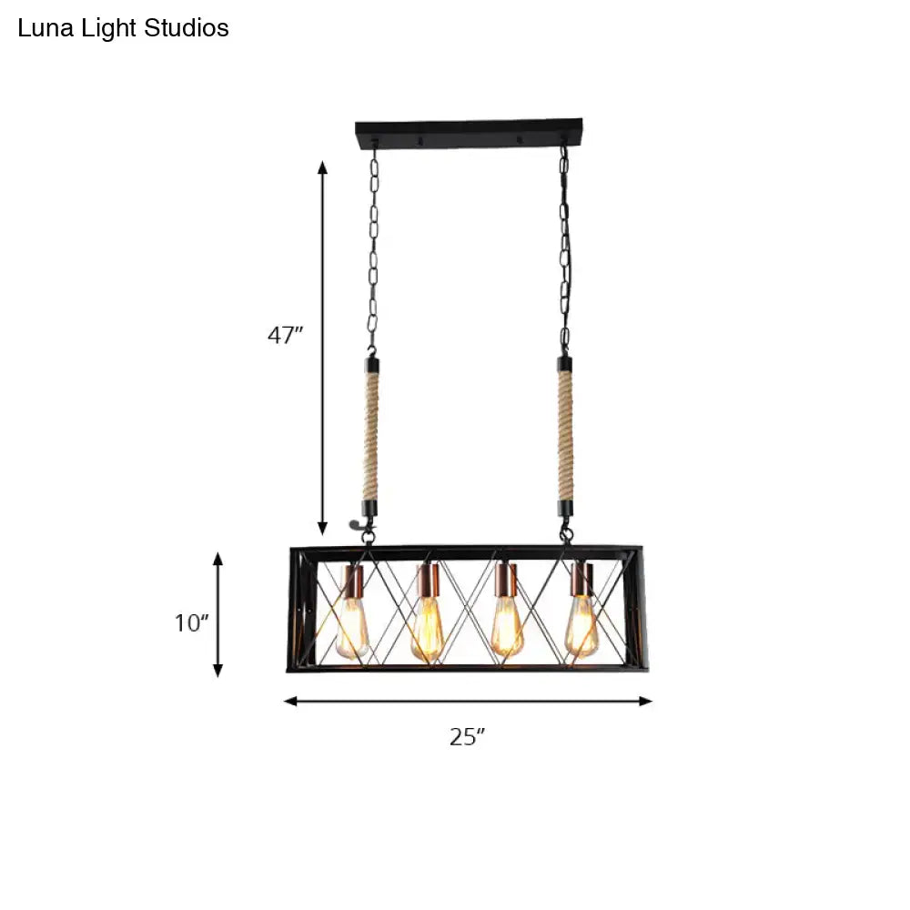 Industrial black & copper linear metal island pendant light kitchen
