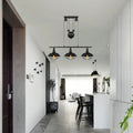 Industrial black farmhouse barn island pendant kitchen pulley light
