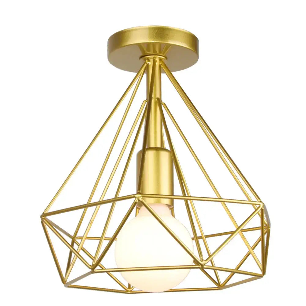 Industrial black geometric wireframe pendant light for dining room