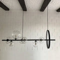 Industrial black glass bubble chandelier dining room pendant light