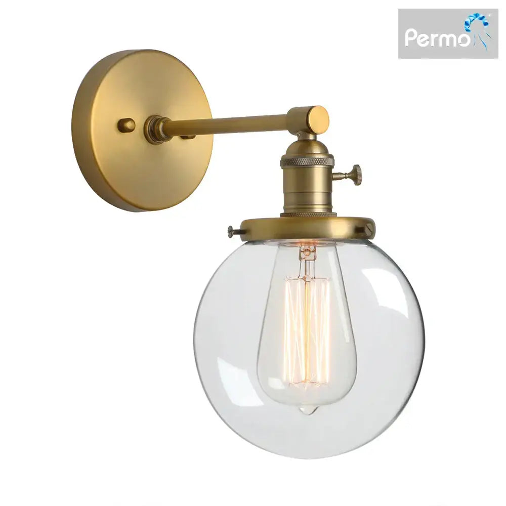 Industrial black glass canopy wall sconce kitchen globe light