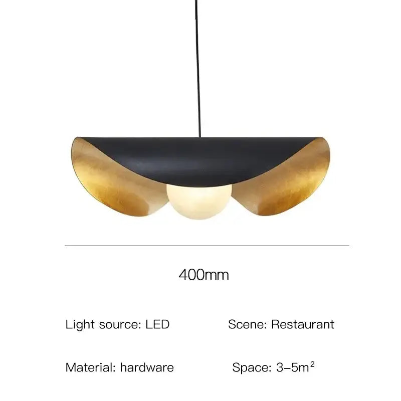 Industrial black & gold lotus leaf pendant light dining room