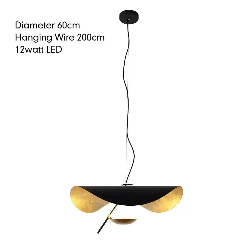 Industrial black & gold lotus leaf pendant light dining room