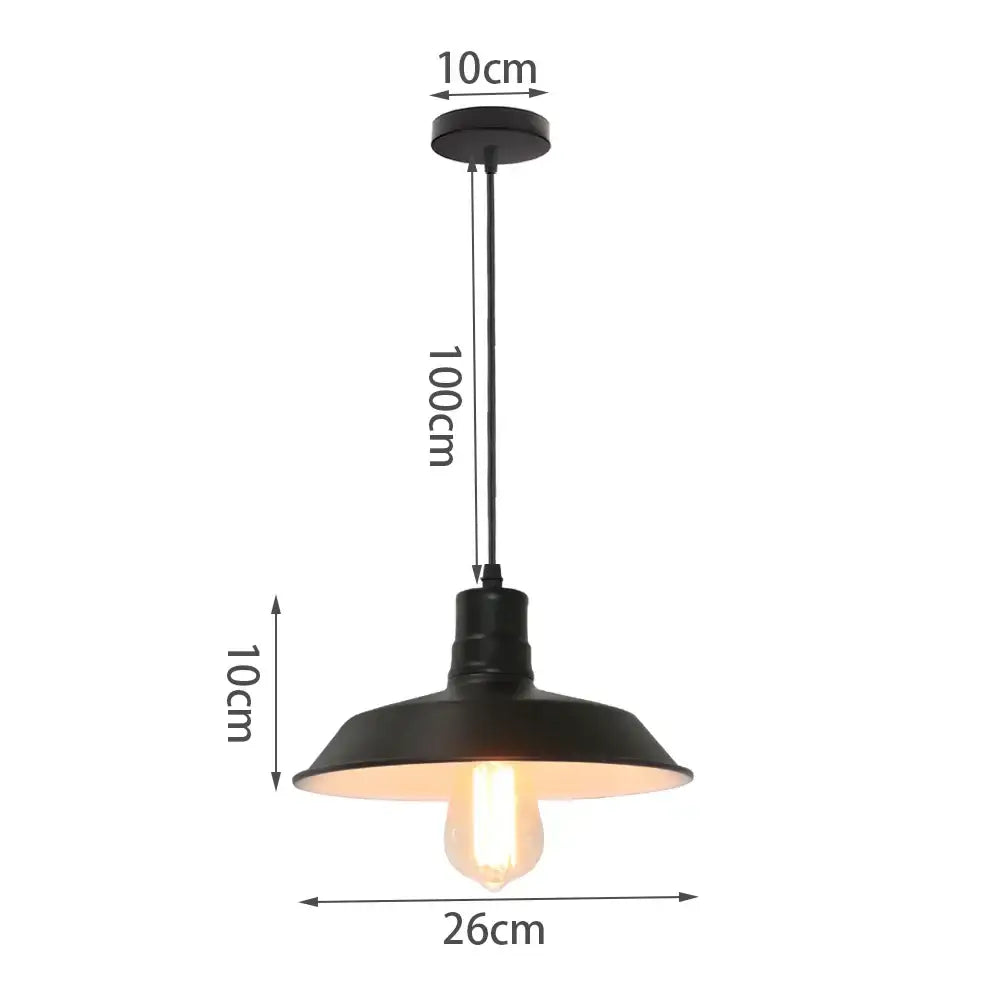 Industrial black matte aluminum pendant light kitchen wood accents