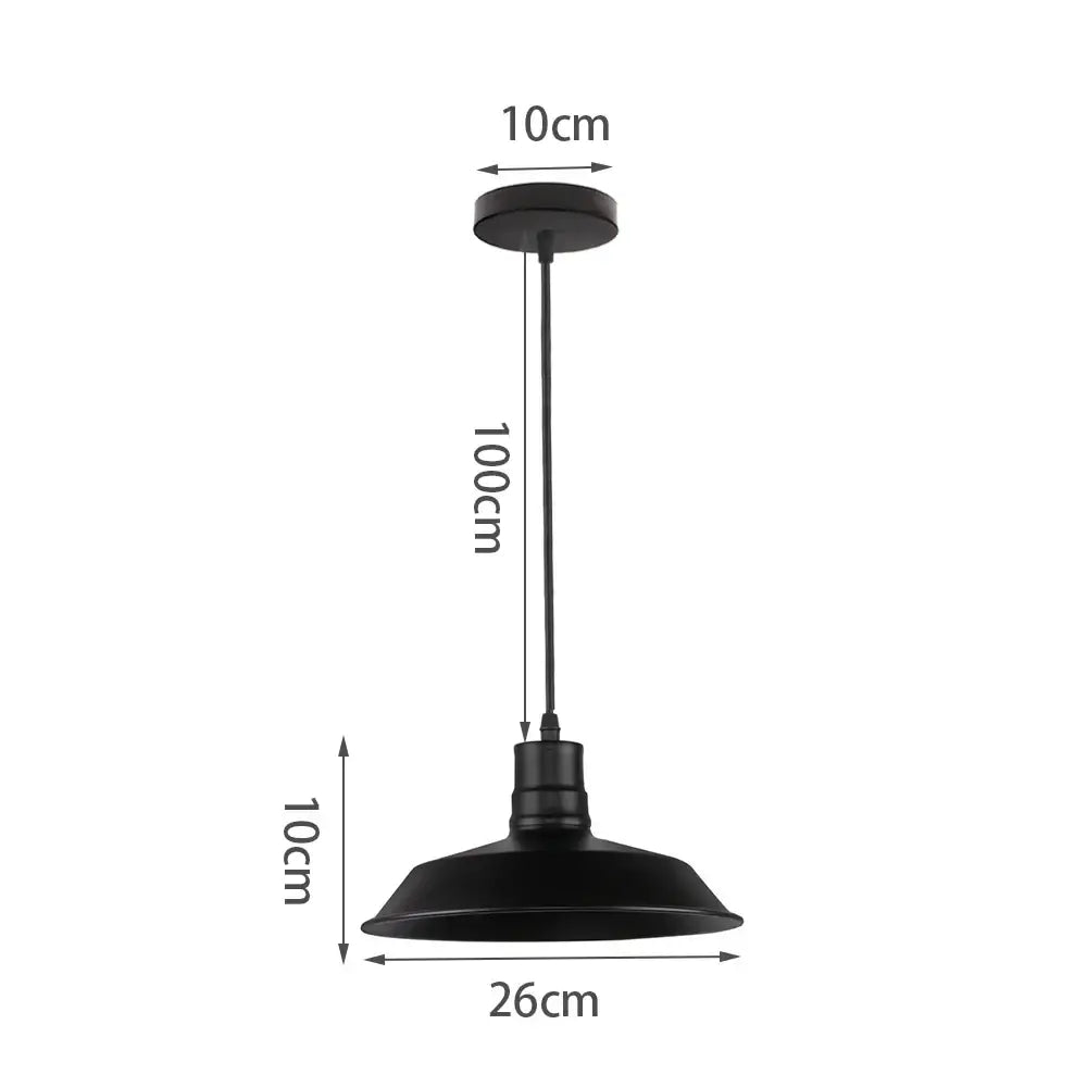 Industrial black matte aluminum pendant light kitchen wood accents