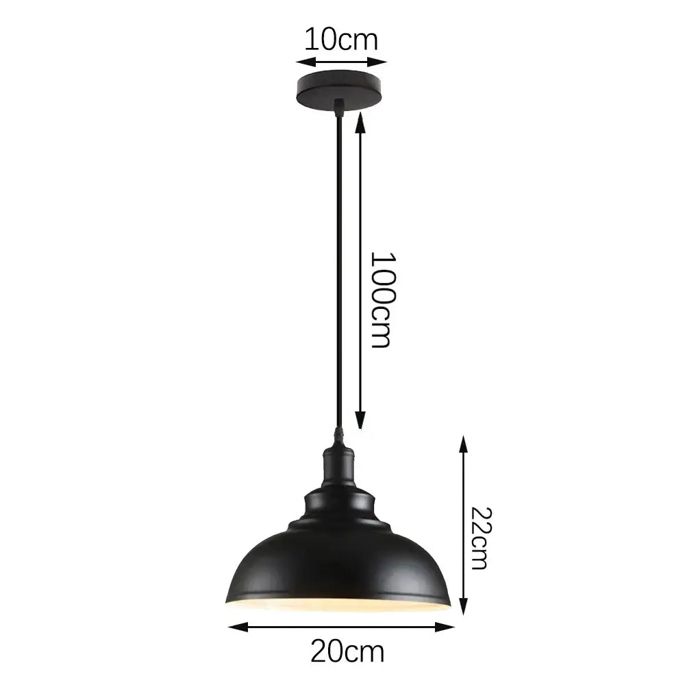 Industrial black matte aluminum pendant light kitchen wood accents