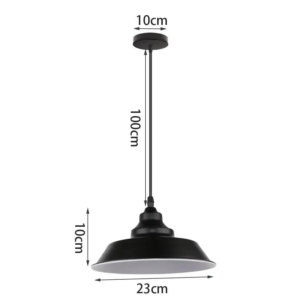 Industrial black matte aluminum pendant light kitchen wood accents