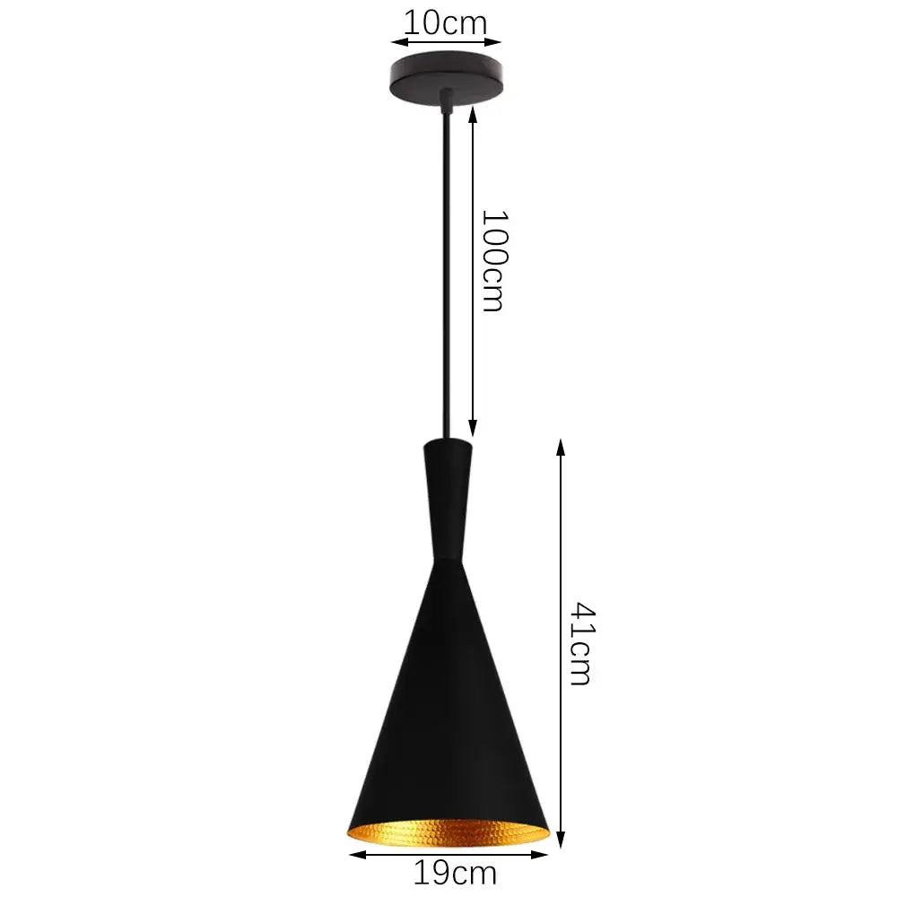 Industrial black matte aluminum pendant light kitchen wood accents
