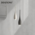 Industrial black matte cement pendant light bedroom teardrop lamp