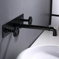 Industrial black matte wall mounted basin faucet bathroom mixer tap