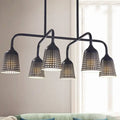 Industrial black metal 5 light pendant light dining room e26 bulb base