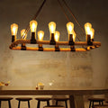 Industrial black metal and rope chandelier dining room e26 e27 bulbs