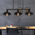Industrial black metal cage island light for kitchen dining room