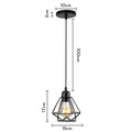 Industrial black metal cage mini pendant light dining room