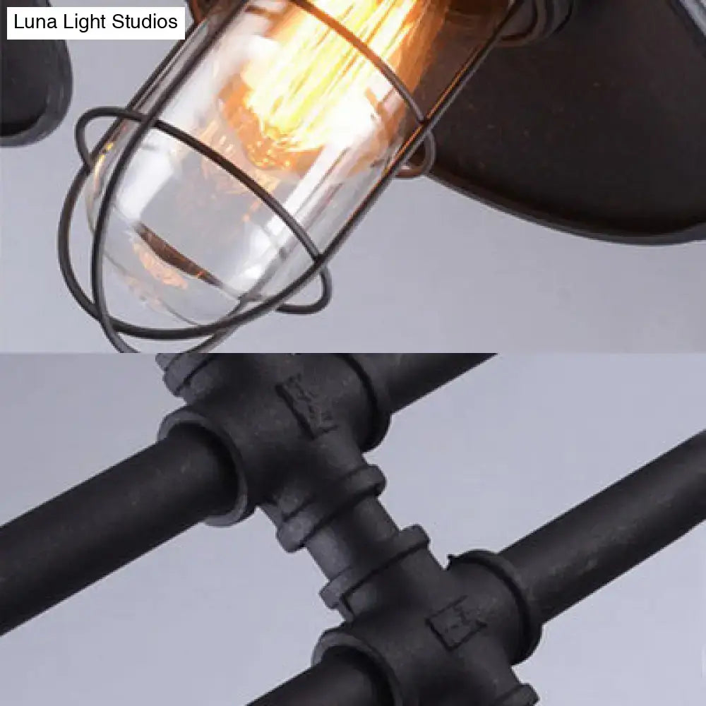 Industrial black metal ceiling light – kitchen island flared shade