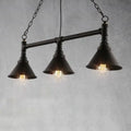 Industrial black metal conical hanging ceiling light dining room