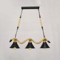 Industrial black metal conical island ceiling light kitchen rope pendant