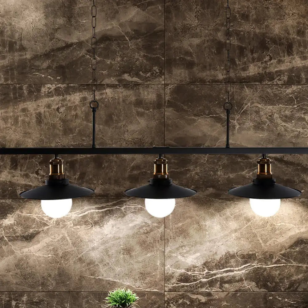 Industrial black metal flared light fixture kitchen pendant light