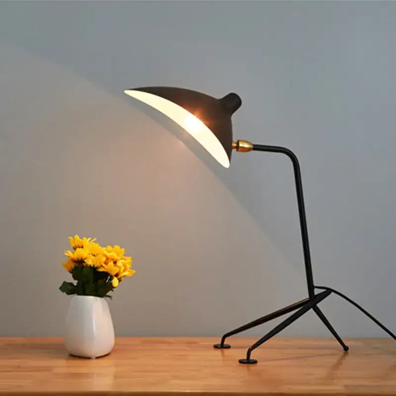 Industrial black metal floor lamp living room three light tripod