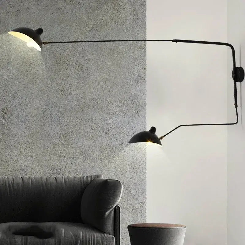 Industrial black metal floor lamp living room three light tripod