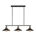Industrial black metal island pendant with cone shade dining room light