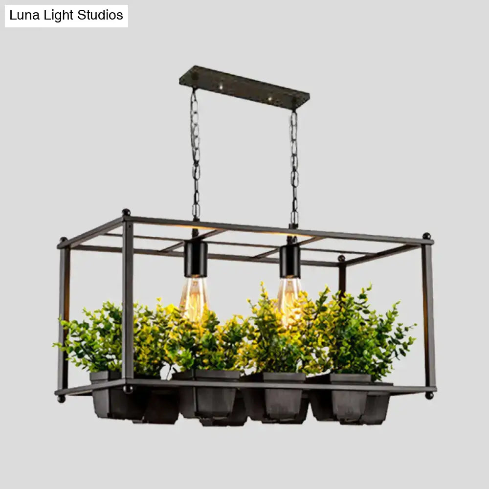 Industrial black metal led plant hanging light dining room e26 e27 bulb
