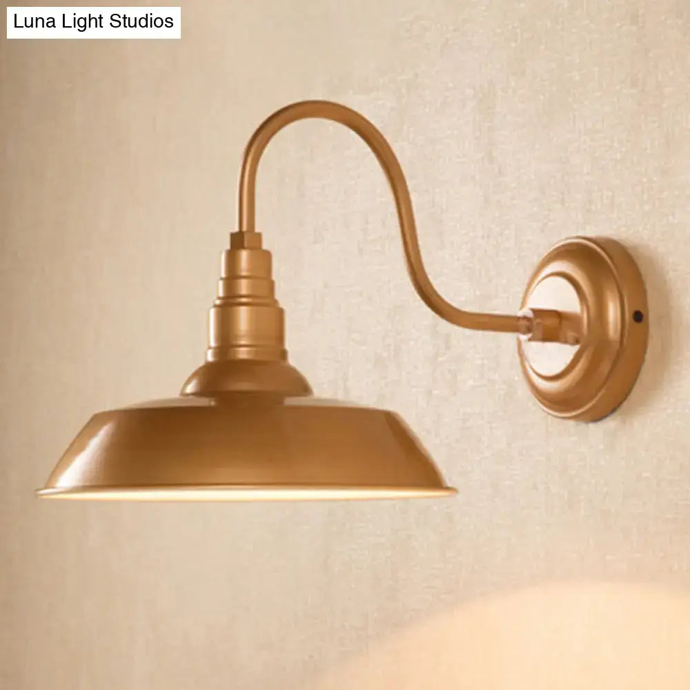 Industrial black metal shade wall light – kitchen farmhouse sconce