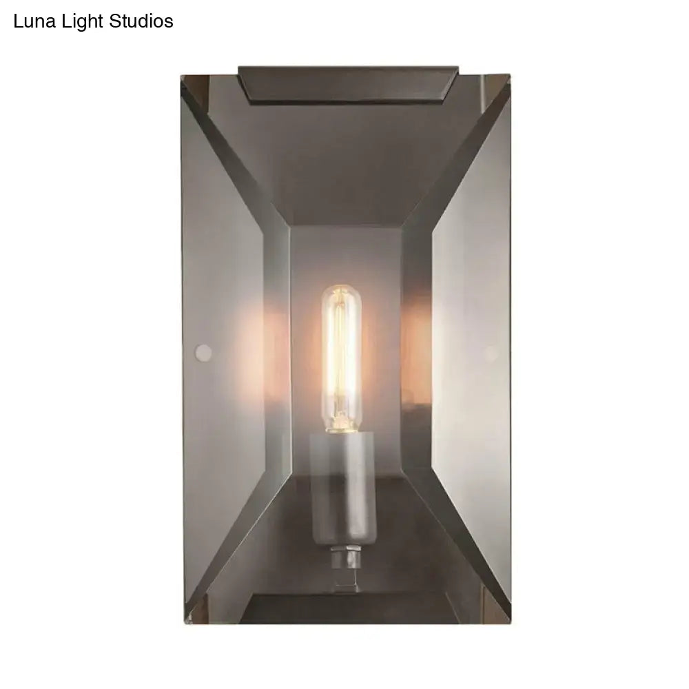 Industrial black metal wall mounted sconce light bedroom fixture