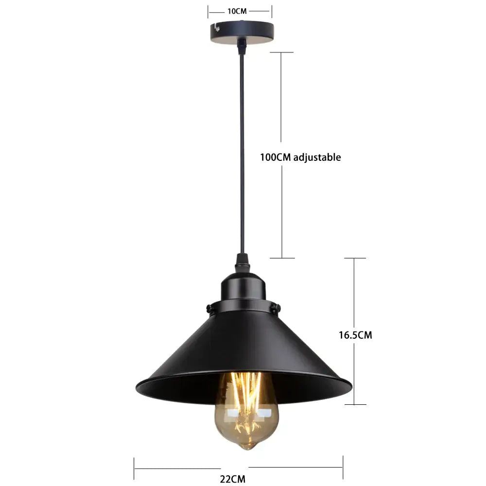 Industrial black pendant light with edison bulb for kitchen