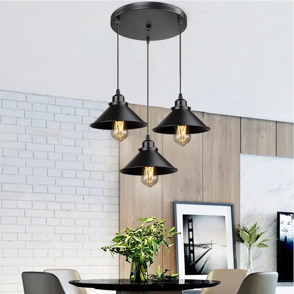 Industrial black pendant light with edison bulb for kitchen
