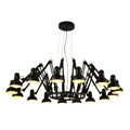 Industrial black spider iron chandelier living room pendant light