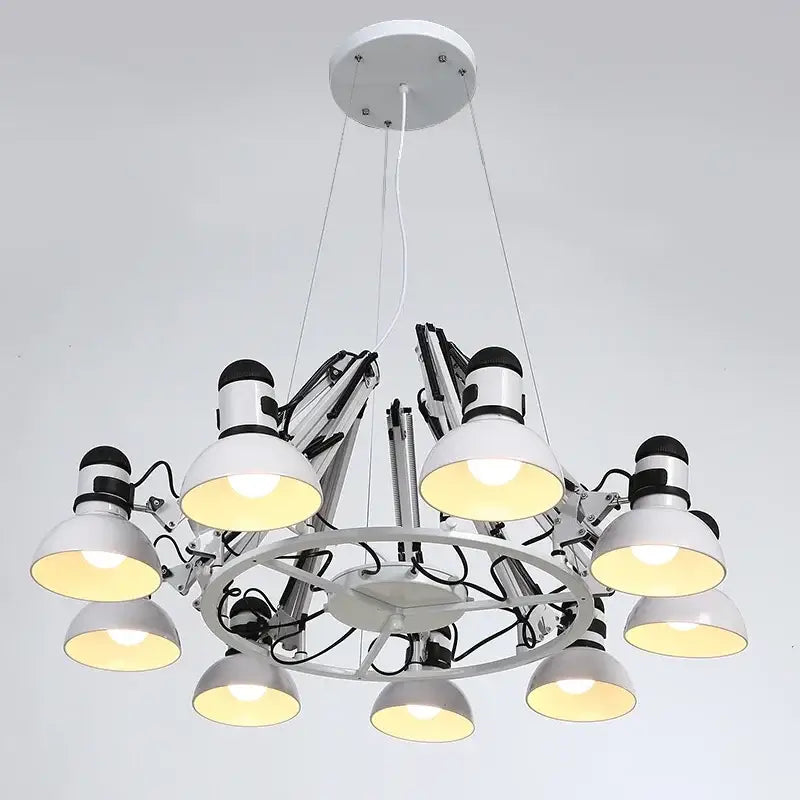 Industrial black spider iron chandelier living room pendant light