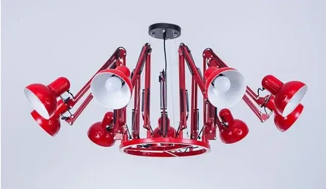 Industrial black spider iron chandelier living room pendant light