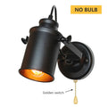 Industrial black vintage wall lamp – bedroom adjustable spotlight