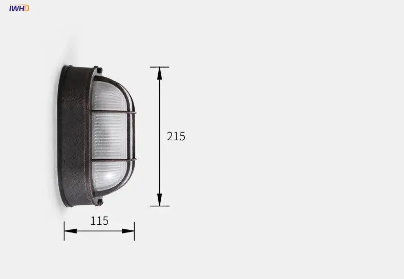 Industrial black wall lamp with ribbed glass for stairway lighting