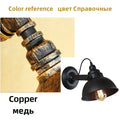 Industrial black wall sconce bedroom retro wrought iron lamp